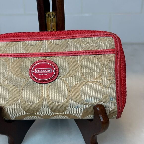 Coach Wristlet Y2K Wallet Jacquard Signature Logo Neon Leather Wristlet Wallet - Picture 4 of 16